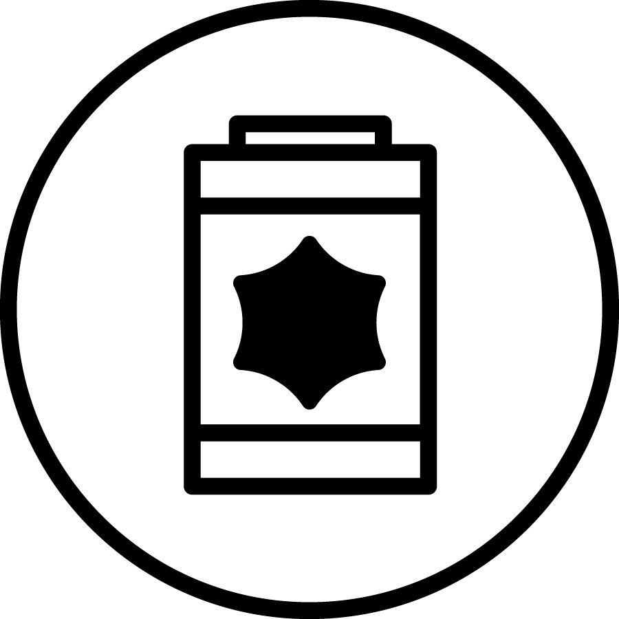 Black icon of a neuron on a white background